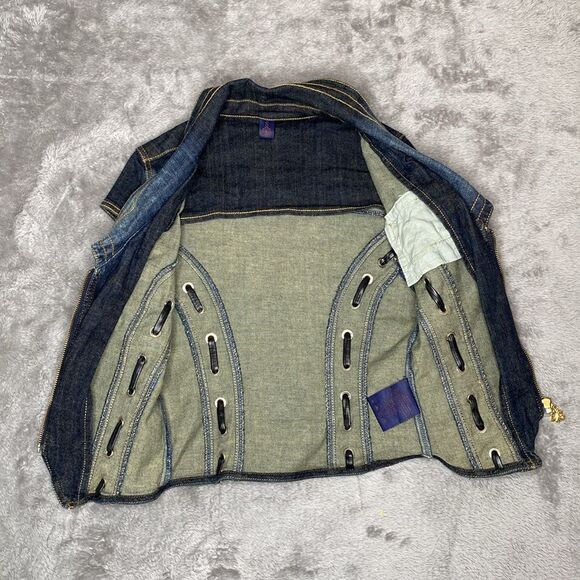 Dereon Blue Denim Vest with Zipper - Picture 3 of 10